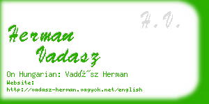 herman vadasz business card